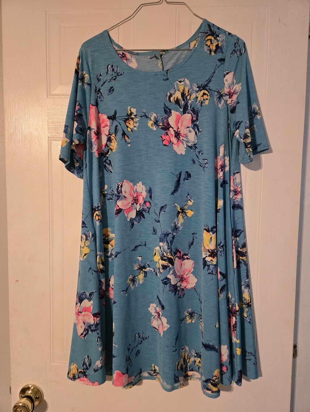 Blue Floral Swing Dress